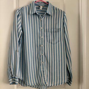 FOREVER 21 Blue/White Stripes Button Down Shirt